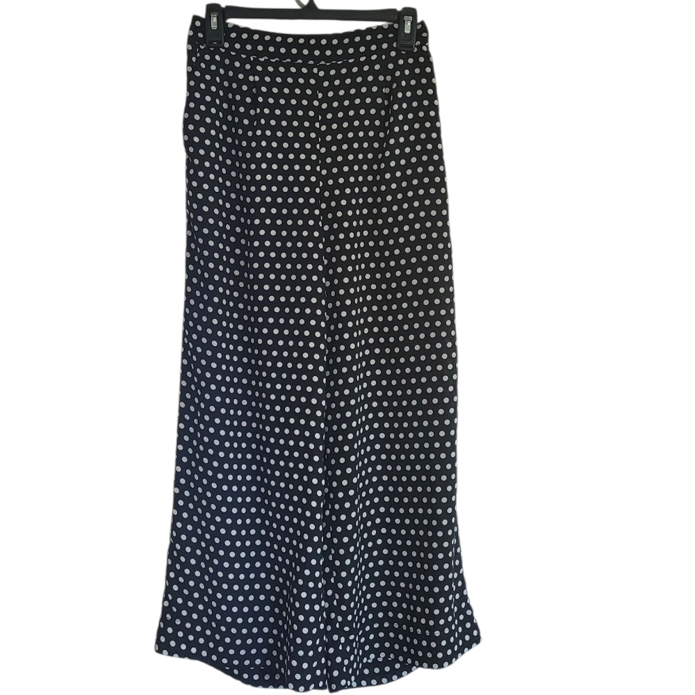 Just USA Black and White Polka Dot Wide-Leg Pants